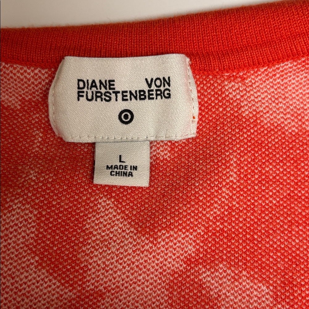 Diane von Furstenberg X Target Ginko Coral Print Wrap Dress | Size Large - Picture 6 of 7